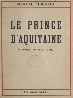 cover image of Le prince d'Aquitaine
